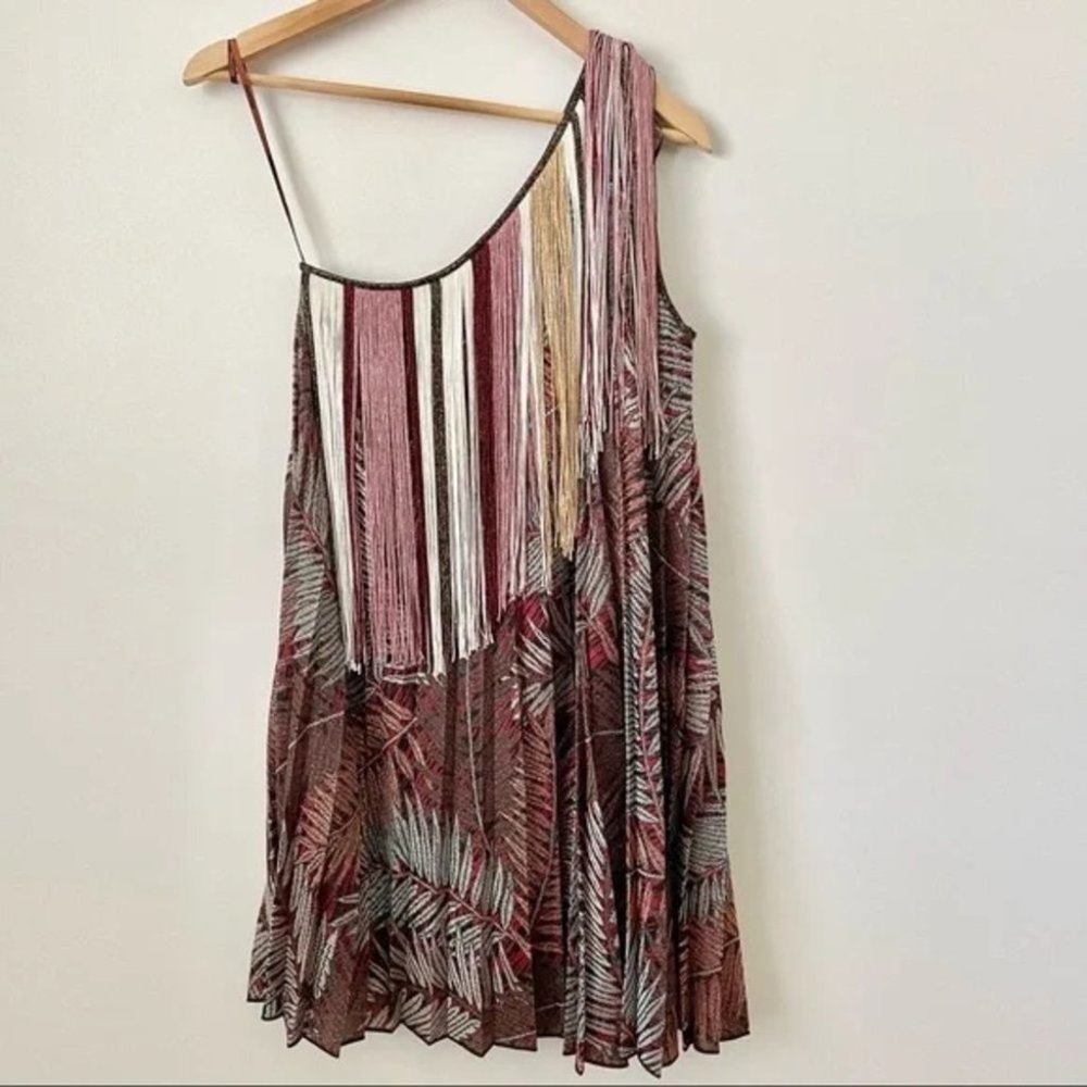 Missoni One-Shoulder Fringe Mini Dress